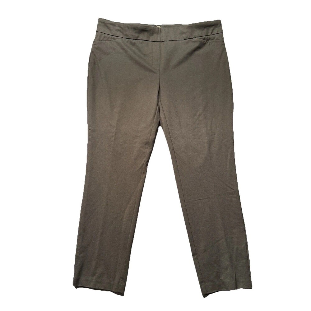 Dalia Women’s XXL Straight Leg Ponte Knit Dress Pants Gray Pull On Career EUC
